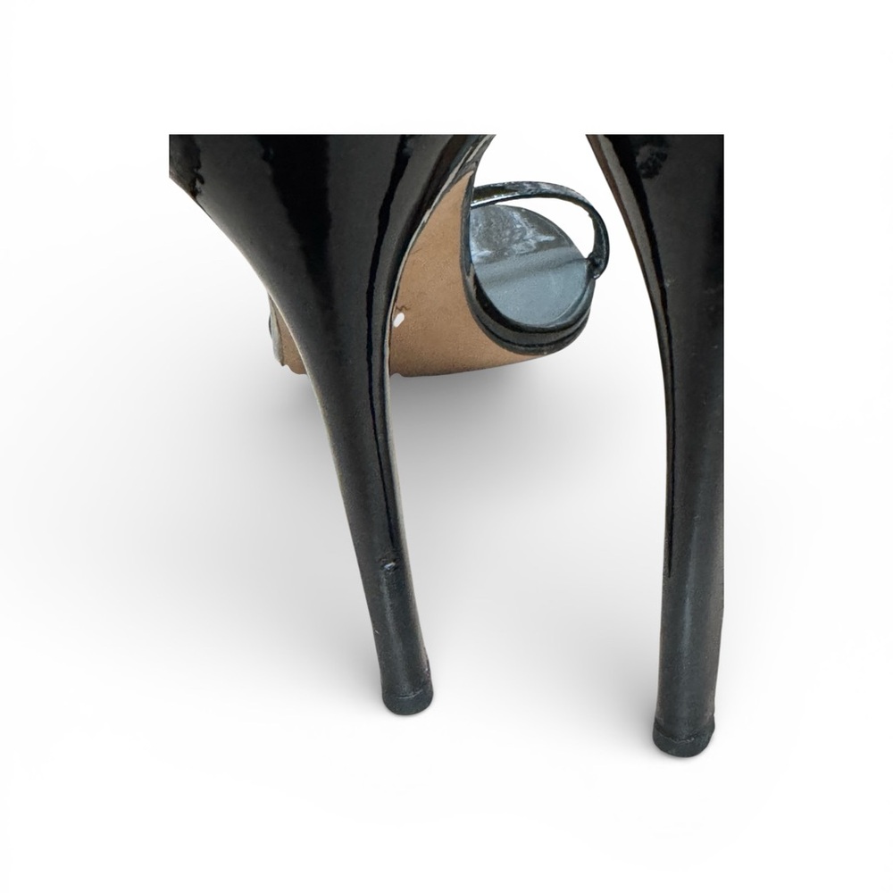 Stuart Weitzman Glossy Black Ankle Strap Heels - Picture 5 of 7